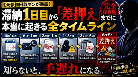 【元債権回収マンが暴露】滞納1日目から「差押え」までに本当に起きる全タイムライン【2026最新】