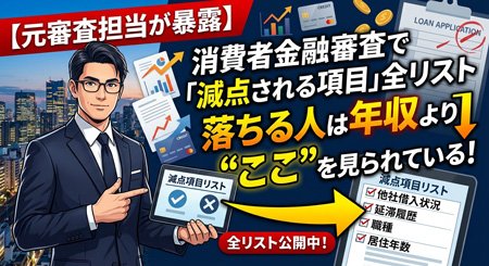 【元審査担当が暴露】消費者金融の審査で「減点される項目」全リスト。落ちる人は年収より"ここ"を見られている【2026最新】